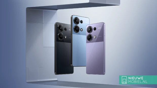 POCO M6 Pro in nero, blu e viola