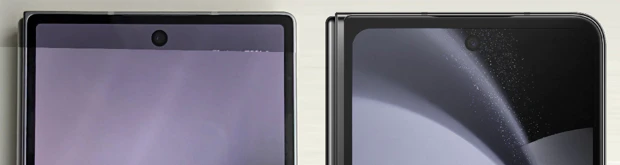 Top of Samsung Galaxy Z Fold 6 compared to Fold 5