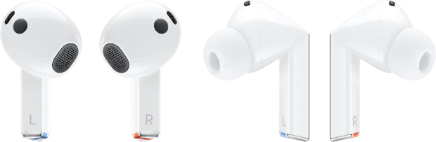 Samsung Galaxy Buds 3 vs. Buds 3 Pro by Evleaks