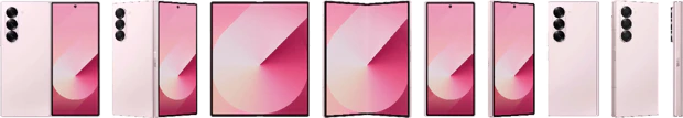 Samsung Galaxy Z Fold 6 in pink from all angles