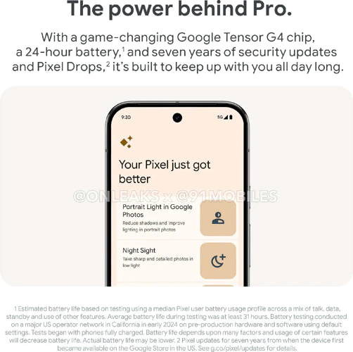 Main benefits of the Google Tensor G4 chip inside the Google Pixel 9 Series