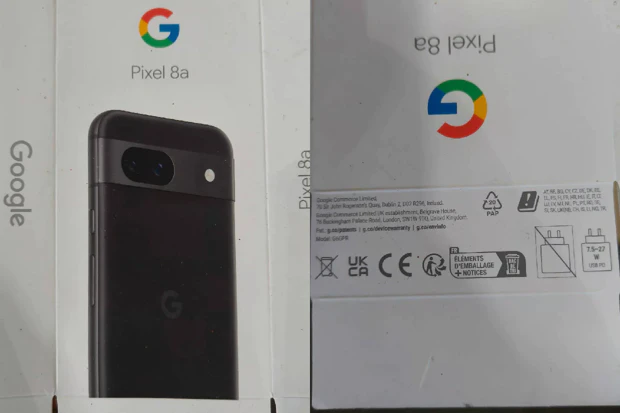 Leaked Google Pixel 8a retail box