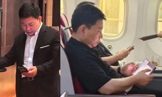 Huawei chairman Yu Chengdong spotted with triple foldable phone Huawei chairman Yu Chengdong spotted with triple foldable phone