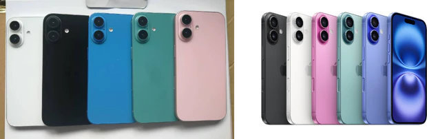 Apple iPhone 16 colors rumoured vs. real