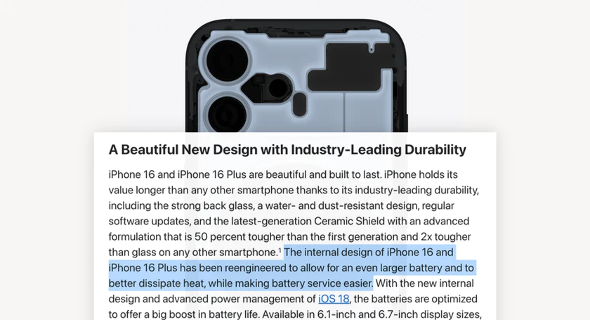 Iphone16 16plus reengineered internal design