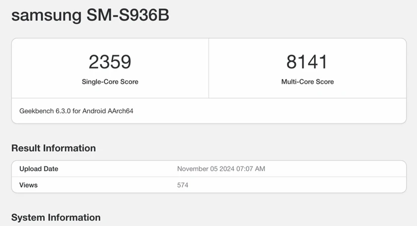 Samsung sm s936b benchmark exynos 2500