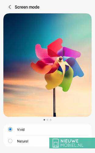 Samsung Galaxy Screen Mode: Natural and Vivid