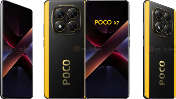 Poco X7 in Black with Yellow accents