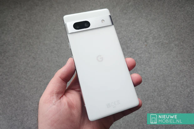 Back of the Google Pixel 7a in Snow White