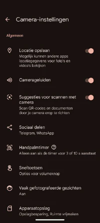 Screenshot Camera Settings
