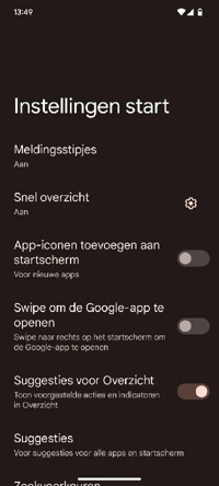 Screenshot Start Settings