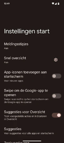 Screenshot Start Settings