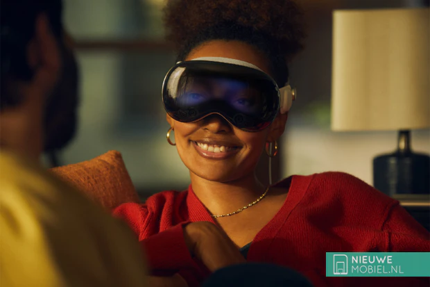 Apple Vision Pro with EyeSight mode on