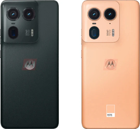 Motorola Edge 50 Ultra in Black and Peach Fuzz