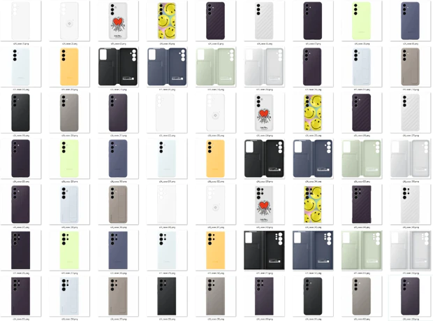 Samsung Galaxy S24 series cases as posted by @evleaks