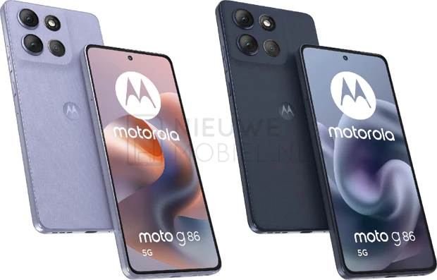 Motorola Moto G86 5G in Purpe and Dark Blue Exclusive by NieuweMobiel.NL