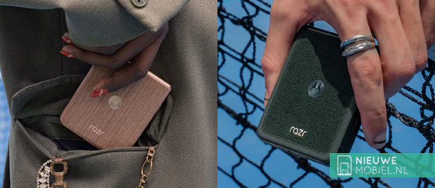 Motorla razr 60 ultra in Mountain Trail (wood) and Scarab (dark green)