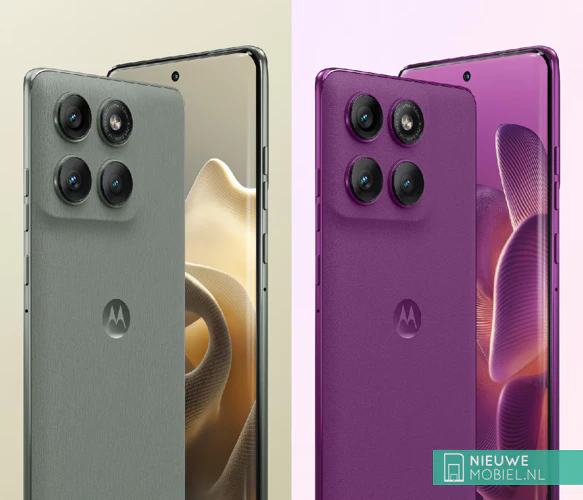 Motorola edge 60 pro in Pantone Shadow and Pantone Sparkling Grape