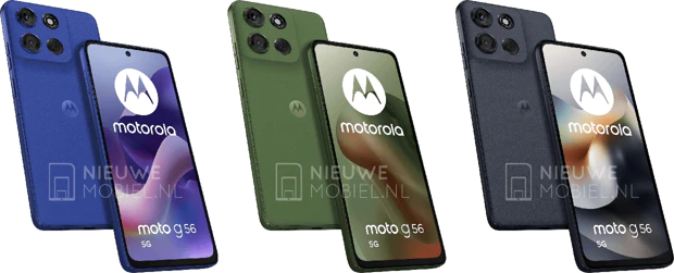 Motorola Moto G56 in 3 Pantone Colors