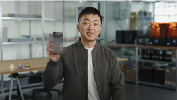 Carl Pei with blurred Nothing Phone (3)