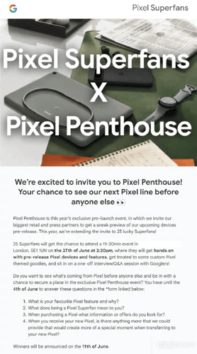 Pixel Superfans Invite for Pixel 10 preview by Androidauthority