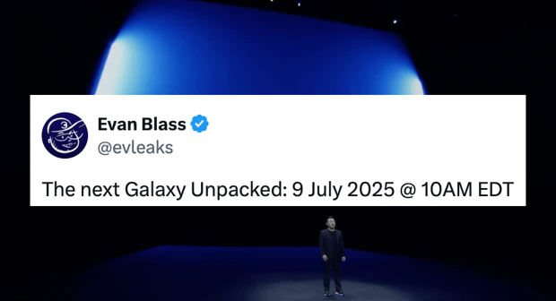 Tweet from Evan Blass about the next Galaxy Unpacked on July 9th 2025