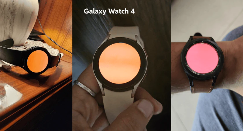 Samsung galaxy watch 4 with red screen of death reports on reddit and samsung forum