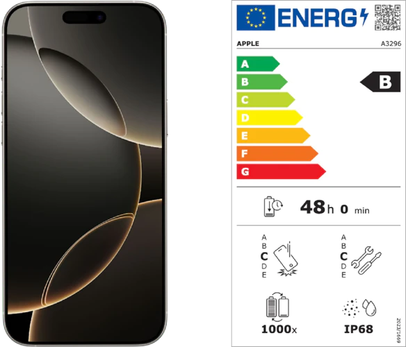 Apple iPhone 16 Pro Max Energy Label