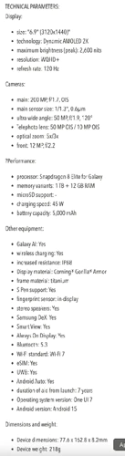 Samsung Galaxy S25 Ultra Spec Sheet MysteryLupin