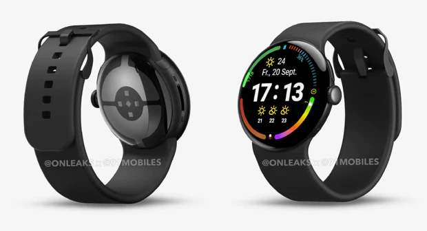 Earlier leaked Google Pixel Watch 4 CAD renders by @onleaks and 91mobiles