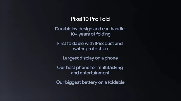 Google Pixel 10 Pro Fold Main Features