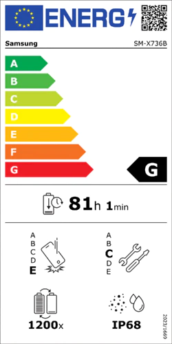 Samsung Galaxy Tab S11 5G Energy Label