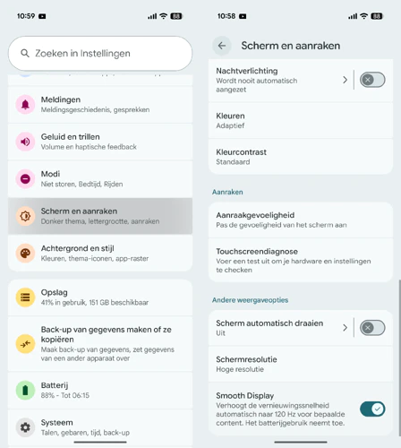 Google Pixel 10 Smooth Display settings Google Pixel 10 Smooth Display settings