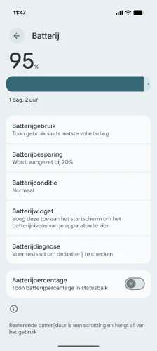 Google Pixel 10 Pro Screenshot Batterij