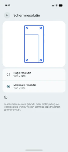 Google Pixel 10 Pro Screenshot Schermresolutie Maximale Resolutie