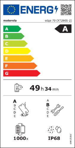 Motorola edge 70 EPREL enerylabel