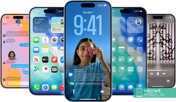 Apple iPhones with the Liquid Glass design of iOS 26 that Prosser previously correctly predicted