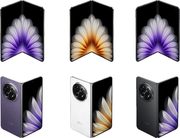 Oppo Find N5 half open front and back by @evleaks