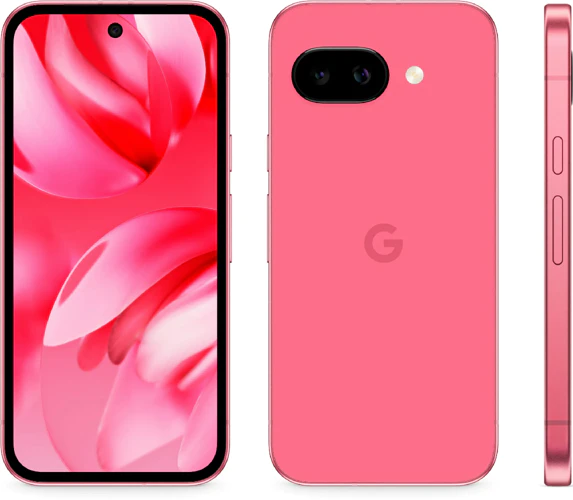 Google Pixel 9a Pink Front, Back, and Side