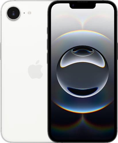 Apple iPhone 16e with white back, and black front Apple iPhone 16e with white back, and black front