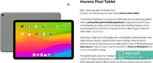 Murena Pixel Tablet with /e/OS