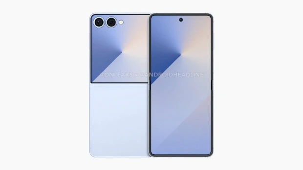 Samsung Galaxy Z Flip 7 Render showing off bigger cover screen by @Onleaks