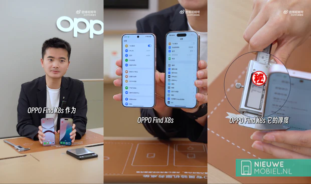 Oppo Find X8s demonstrated on camera
