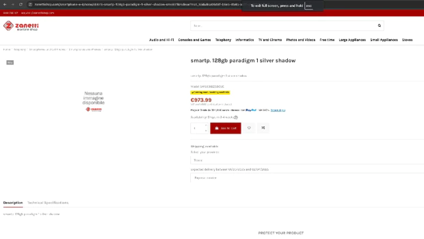 Zanetti Shop mentions Samsung S25 prices