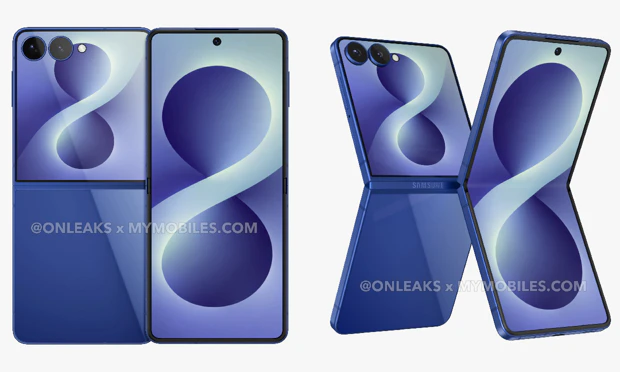 Samsung Galaxy Z Flip 8 CAD renders verschillende hoeken Samsung Galaxy Z Flip 8 CAD renders verschillende hoeken