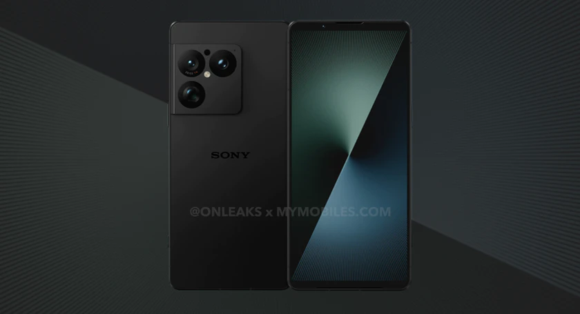 Sony xperia 1 viii cad render in black from onleaks via mymobiles