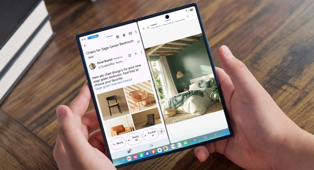 Multitasken op Samsung Galaxy Z Fold met meerdere apps