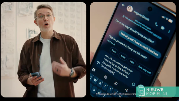 Screenshot van Google Gboard op een Pixel-smartphone waarbij de Rambler-functie een chaotische tekst omzet in een gestructureerde samenvatting