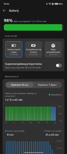 Oppo Find N6 screenshot Gebalanceerde batterij-modus Oppo Find N6 screenshot Gebalanceerde batterij-modus