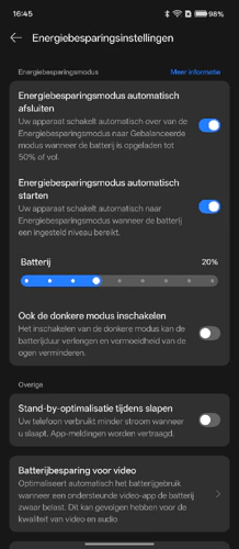 Oppo Find N6 screenshot - Energiebesparingsinstellingen Oppo Find N6 screenshot - Energiebesparingsinstellingen